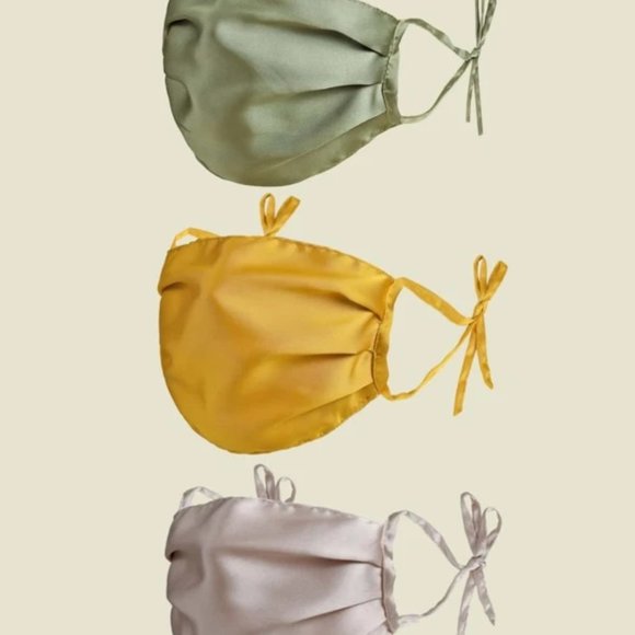 Face Masks Accessories - Face Masks - 3 Piece Satin Tied Face Masks - New